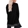 image:imageXIEERDUO Black Sweatshirts for Women Cozy Lightweight Sweaters Tunics Womens Tops Tunic S