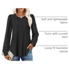 image:imageXIEERDUO Blouses for Women Dressy Casual Crew Neck Eyelet Tops Long Sleeve Shirts Puff Sleeve Tunics with Curved HemAblack