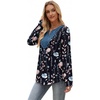 image:imageXIEERDUO Boho Tops for Women Blouses Dressy Casual V Neck Long Sleeve Shirts Fall Outfits Trendy Vacation ClothesZ Floral Black