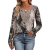 image:imageXIEERDUO Boho Tops for Women Blouses Dressy Casual V Neck Long Sleeve Shirts Fall Outfits Trendy Vacation ClothesZ Tie Dye