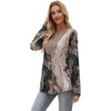 image:imageXIEERDUO Boho Tops for Women Blouses Dressy Casual V Neck Long Sleeve Shirts Fall Outfits Trendy Vacation ClothesZ Tie Dye