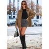 image:imageXIEERDUO Leather Jacket Women Fall Outfits 2026 Oversized Motorcycle Y2K Clothes Faux Leather Pocket Winter Coats Zip UpKhaki