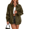 image:imageXIEERDUO Leather Jacket Women Fall Outfits 2026 Oversized Motorcycle Y2K Clothes Faux Leather Pocket Winter Coats Zip UpOlive Green