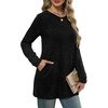 image:imageXIEERDUO Long Sleeve Shirts for Women Crewneck Tunic Tops Loose Fit Dressy Womens Sweaters with Pockets Fall Fashion 2026Black