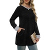 image:imageXIEERDUO Long Sleeve Shirts for Women Crewneck Tunic Tops Loose Fit Dressy Womens Sweaters with Pockets Fall Fashion 2026Colorblockblack  Grey