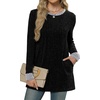 image:imageXIEERDUO Long Sleeve Shirts for Women Crewneck Tunic Tops Loose Fit Dressy Womens Sweaters with Pockets Fall Fashion 2026Colorblockblack  Grey