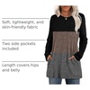 image:imageXIEERDUO Long Sleeve Shirts for Women Crewneck Tunic Tops Loose Fit Dressy Womens Sweaters with Pockets Fall Fashion 2026Colorblockblack