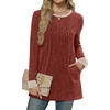 image:imageXIEERDUO Long Sleeve Shirts for Women Crewneck Tunic Tops Loose Fit Dressy Womens Sweaters with Pockets Fall Fashion 2026Colorblockcaramel  Apricot