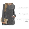 image:imageXIEERDUO Long Sleeve Shirts for Women Crewneck Tunic Tops Loose Fit Dressy Womens Sweaters with Pockets Fall Fashion 2026Dark Gray