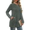 image:imageXIEERDUO Long Sleeve Shirts for Women Crewneck Tunic Tops Loose Fit Dressy Womens Sweaters with Pockets Fall Fashion 2026Green