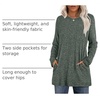 image:imageXIEERDUO Long Sleeve Shirts for Women Crewneck Tunic Tops Loose Fit Dressy Womens Sweaters with Pockets Fall Fashion 2026Green