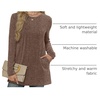 image:imageXIEERDUO Long Sleeve Shirts for Women Crewneck Tunic Tops Loose Fit Dressy Womens Sweaters with Pockets Fall Fashion 2026Khaki