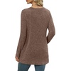 image:imageXIEERDUO Long Sleeve Shirts for Women Crewneck Tunic Tops Loose Fit Dressy Womens Sweaters with Pockets Fall Fashion 2026Khaki