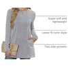 image:imageXIEERDUO Long Sleeve Shirts for Women Crewneck Tunic Tops Loose Fit Dressy Womens Sweaters with Pockets Fall Fashion 2026Light Gray