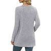 image:imageXIEERDUO Long Sleeve Shirts for Women Crewneck Tunic Tops Loose Fit Dressy Womens Sweaters with Pockets Fall Fashion 2026Light Gray