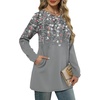 image:imageXIEERDUO Long Sleeve Shirts for Women Crewneck Tunic Tops Loose Fit Dressy Womens Sweaters with Pockets Fall Fashion 2026Patternedgrey Floral