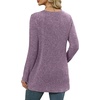 image:imageXIEERDUO Long Sleeve Shirts for Women Crewneck Tunic Tops Loose Fit Dressy Womens Sweaters with Pockets Fall Fashion 2026Purple