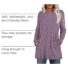 image:imageXIEERDUO Long Sleeve Shirts for Women Crewneck Tunic Tops Loose Fit Dressy Womens Sweaters with Pockets Fall Fashion 2026Purple