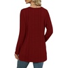 image:imageXIEERDUO Long Sleeve Shirts for Women Crewneck Tunic Tops Loose Fit Dressy Womens Sweaters with Pockets Fall Fashion 2026Red