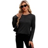 image:imageXIEERDUO Long Sleeve Shirts for Women Tunic Tops Casual Fall Tops Lightweight Sweaters 2025Black