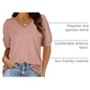 image:imageXIEERDUO T Shirt for Women Casual Round Neck Ruffled Sleeves Tunic Top01pink