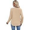 image:imageXIEERDUO Womens Long Sleeve Tops Color Block Casual Crewneck Tops Tshirt Basic Tee Fall Fashion Clothes Trendy OutfitsApricot