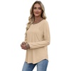 image:imageXIEERDUO Womens Long Sleeve Tops Color Block Casual Crewneck Tops Tshirt Basic Tee Fall Fashion Clothes Trendy OutfitsApricot