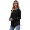 image:imageXIEERDUO Womens Long Sleeve Tops Color Block Casual Crewneck Tops Tshirt Basic Tee Fall Fashion Clothes Trendy OutfitsBlack