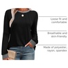 image:imageXIEERDUO Womens Long Sleeve Tops Color Block Casual Crewneck Tops Tshirt Basic Tee Fall Fashion Clothes Trendy OutfitsBlack