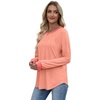 image:imageXIEERDUO Womens Long Sleeve Tops Color Block Casual Crewneck Tops Tshirt Basic Tee Fall Fashion Clothes Trendy OutfitsCoral