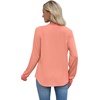 image:imageXIEERDUO Womens Long Sleeve Tops Color Block Casual Crewneck Tops Tshirt Basic Tee Fall Fashion Clothes Trendy OutfitsCoral