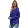 image:imageXIEERDUO Womens Long Sleeve Tops Color Block Casual Crewneck Tops Tshirt Basic Tee Fall Fashion Clothes Trendy OutfitsDark Blue