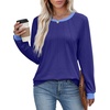image:imageXIEERDUO Womens Long Sleeve Tops Color Block Casual Crewneck Tops Tshirt Basic Tee Fall Fashion Clothes Trendy OutfitsDark Blue
