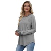 image:imageXIEERDUO Womens Long Sleeve Tops Color Block Casual Crewneck Tops Tshirt Basic Tee Fall Fashion Clothes Trendy OutfitsGrey