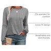 image:imageXIEERDUO Womens Long Sleeve Tops Color Block Casual Crewneck Tops Tshirt Basic Tee Fall Fashion Clothes Trendy OutfitsGrey