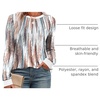 image:imageXIEERDUO Womens Long Sleeve Tops Color Block Casual Crewneck Tops Tshirt Basic Tee Fall Fashion Clothes Trendy OutfitsPatternedbrown Printed