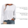 image:imageXIEERDUO Womens Long Sleeve Tops Color Block Casual Crewneck Tops Tshirt Basic Tee Fall Fashion Clothes Trendy OutfitsWhite