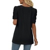 image:imageXIEERDUO Womens Summer Tops Trendy V Neck T Shirts Puff Sleeve Casual Flowy07ablack
