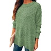 image:imageXIEERDUO Womens Sweaters Oversized Long Sleeve Crewneck Side Slits Tunic TopsGreen