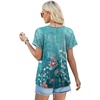 image:imageXIEERDUO Womens T Shirts Casual Summer Tops Pleated Crewneck Short Sleeve Blouses Trendy Beach Vacation ClothesZ Floral Green