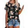 image:imageT Shirts for Women Loose Fit Flowy Crewneck Soft Summer Tops Floral Black L