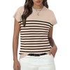 image:imageWomens Tops Summer Sweaters Short Sleeve Shirts Dressy Casual Basic Casual Cap Sleeve Tops Beach Vacation ClothesApricot Black