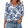 F-white Tribal Blue Floral