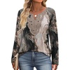 image:imageXIEERDUO Boho Tops for Women Blouses Dressy Casual V Neck Long Sleeve Shirts Fall Outfits Trendy Vacation ClothesZ Tie Dye