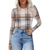 image:imageXIEERDUO Winter Clothing for Women Sheer Long Sleeve Shirts for Women Christmas Date Night Outfit Plaid L