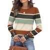 image:imageWomens Sweaters Fall Fashion 2025 Long Sleeve Button Cuff Soft Knit Pullover Trendy Tops Dressy Casual Blouses0stripe