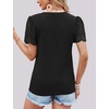 image:imageEmbroidered Lace Shirts V Neck T Shirts for Women Black Shirt Womens Summer Tops 2024 Oversized Tee Blouse XXL