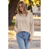image:imageWomens Sweaters Fall Fashion 2026 Long Sleeve Button Cuff Soft Knit Pullover Trendy Tops Dressy Casual BlousesApricot
