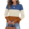 image:imageWomens Sweaters Fall Fashion 2026 Long Sleeve Button Cuff Soft Knit Pullover Trendy Tops Dressy Casual BlousesBlue Apricot Orange
