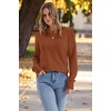 image:imageWomens Sweaters Fall Fashion 2026 Long Sleeve Button Cuff Soft Knit Pullover Trendy Tops Dressy Casual BlousesCaramel